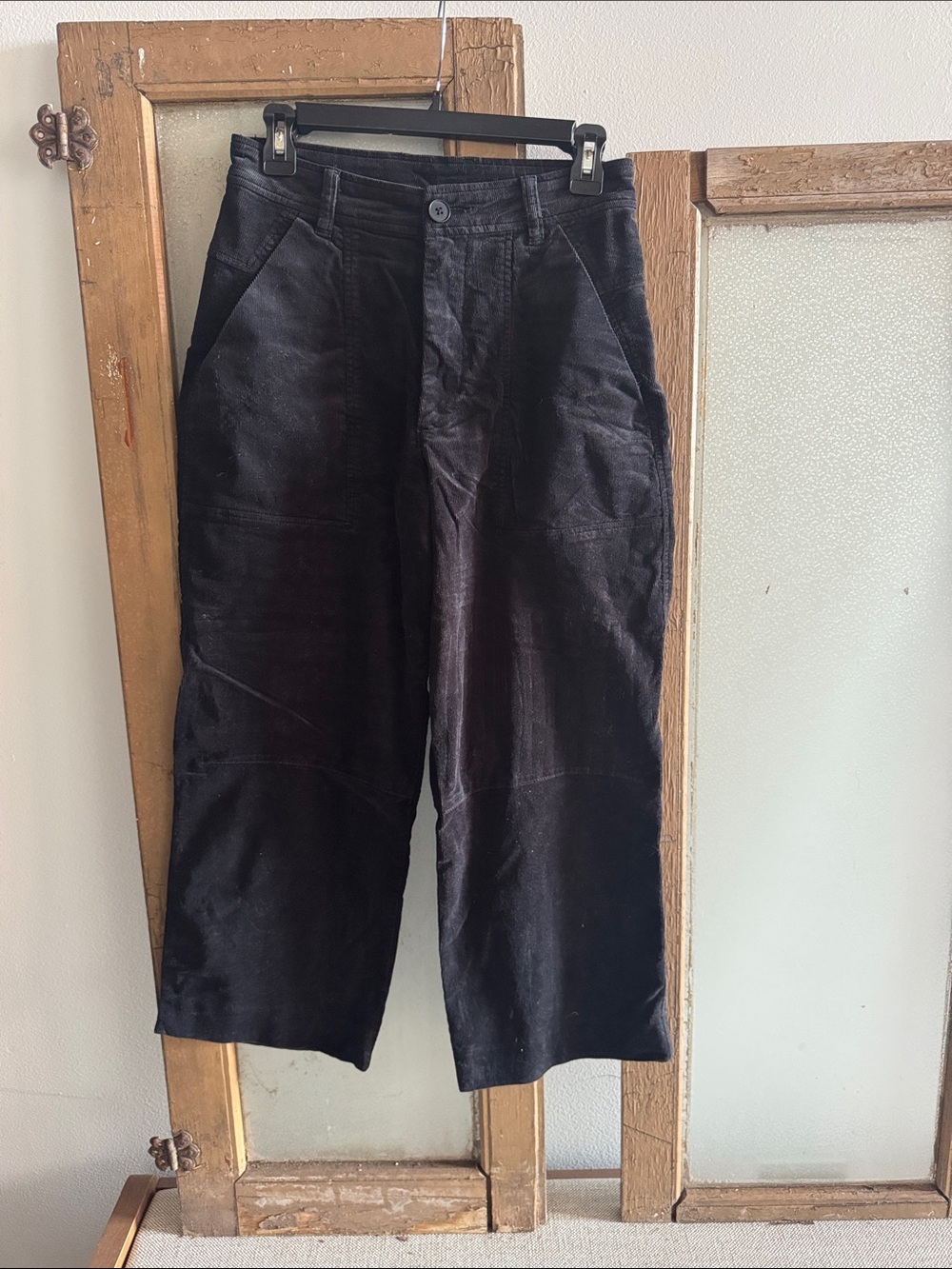 Kut from the Kloth Black Wide-Leg Corduroy Capris